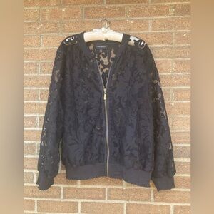 Lane Bryant Black Lace BomberJacket, 22/24 (plus)